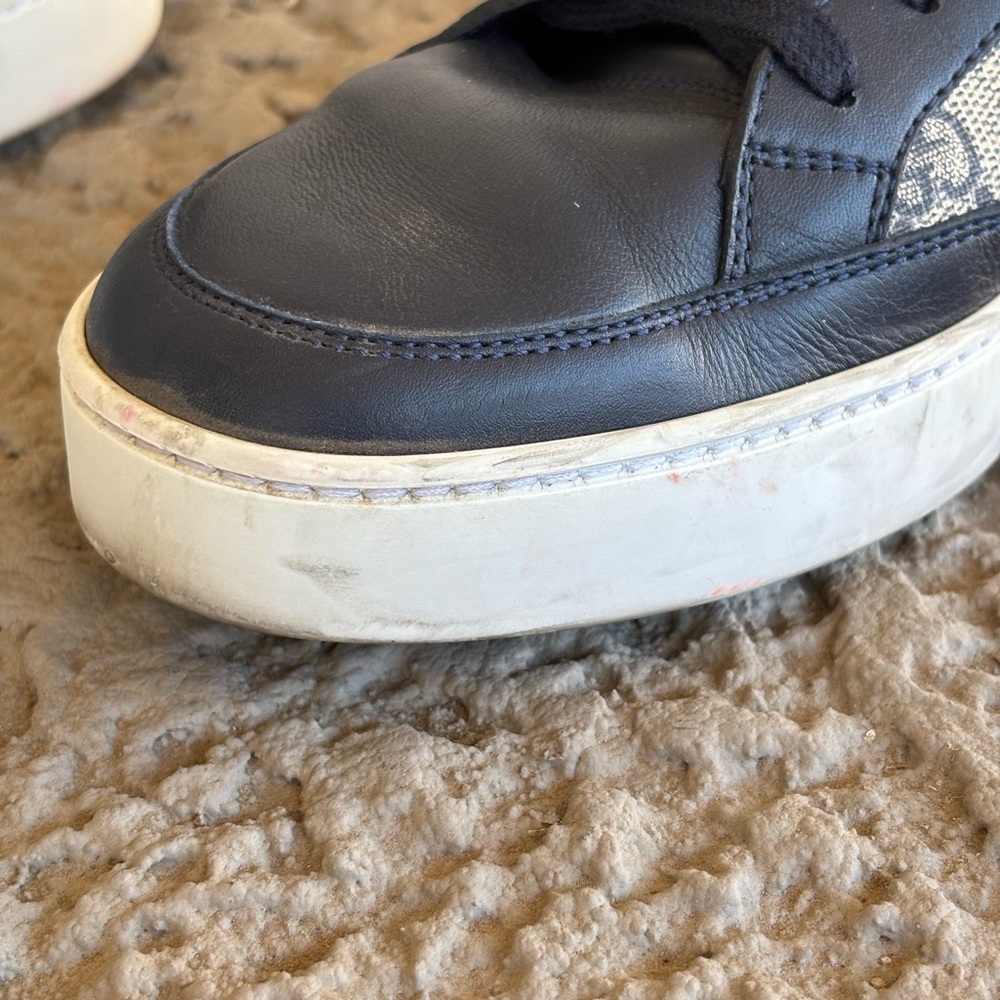 Gucci Men’s Blue & Beige GG Supreme Canvas High-Top Sneakers Size 6G - Picture 11 of 14
